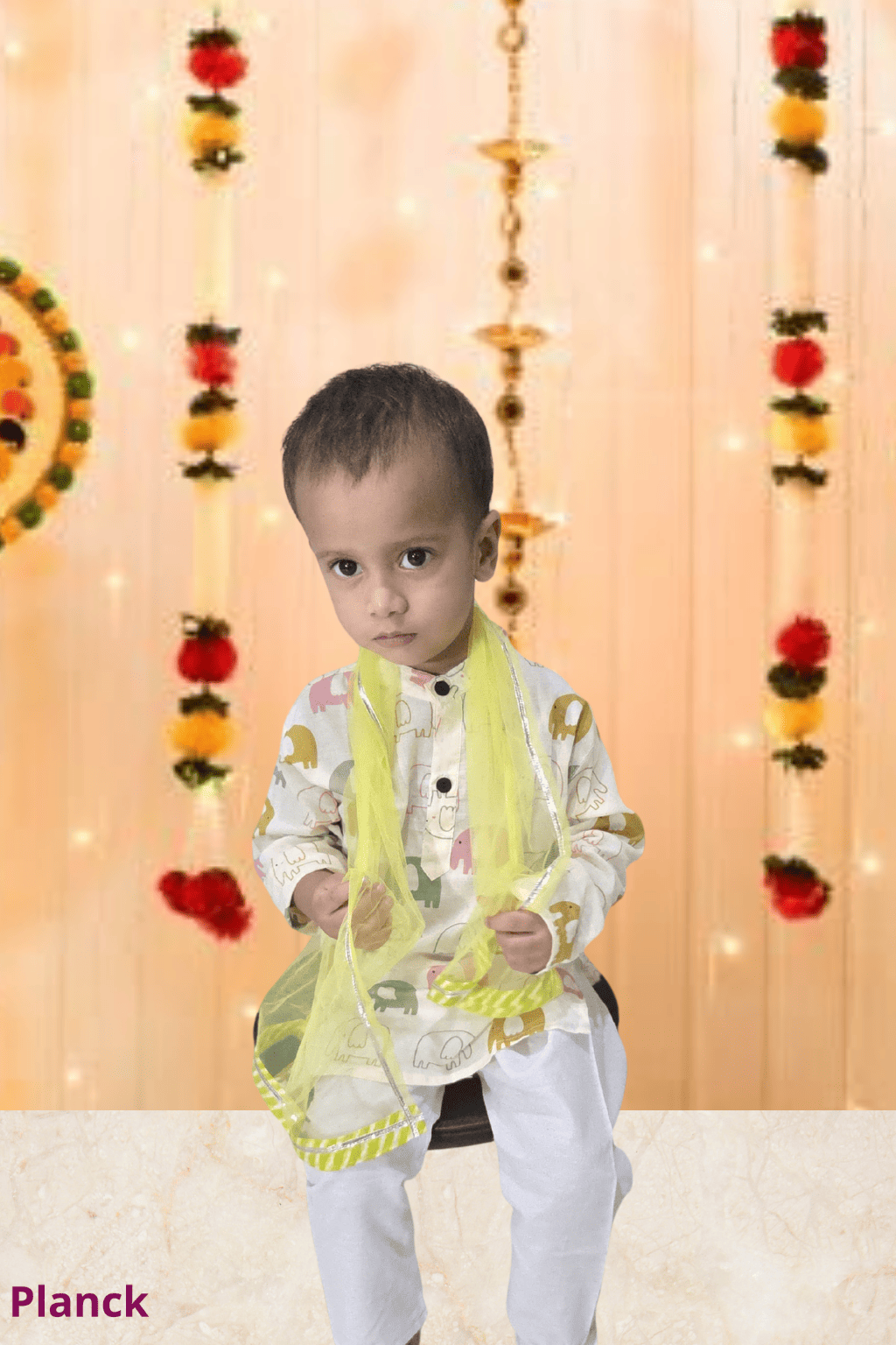 Pastel Elephant Print Kurta Pyjama Set – 60x60 Cotton (1–10 Years)