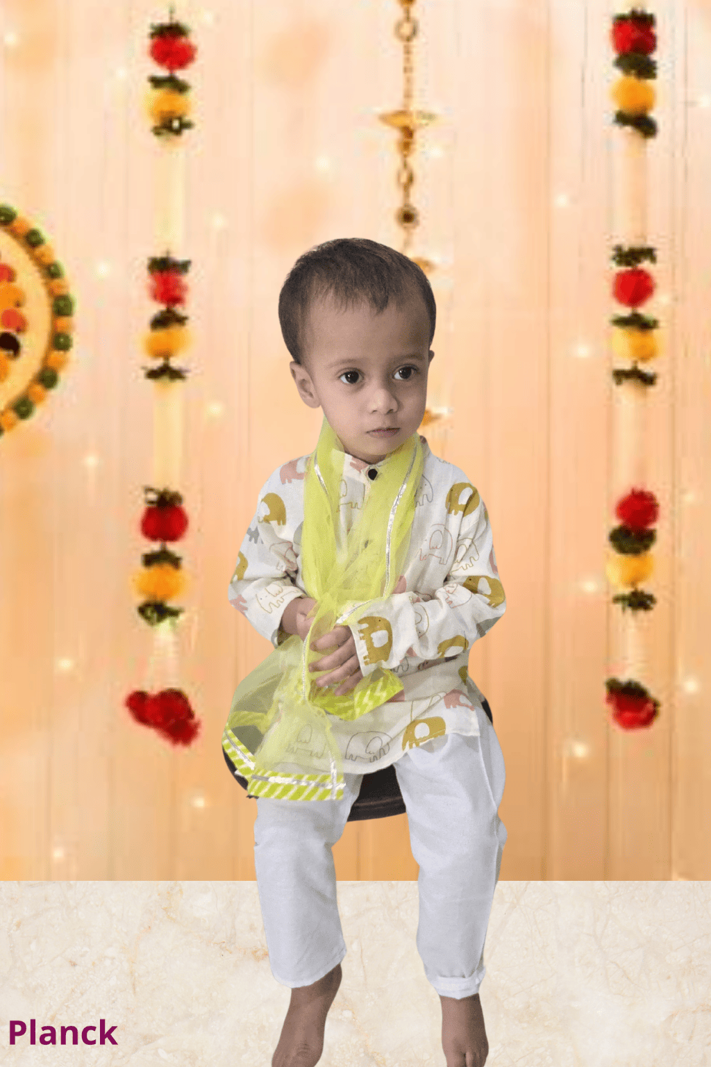 Pastel Elephant Print Kurta Pyjama Set – 60x60 Cotton (1–10 Years)