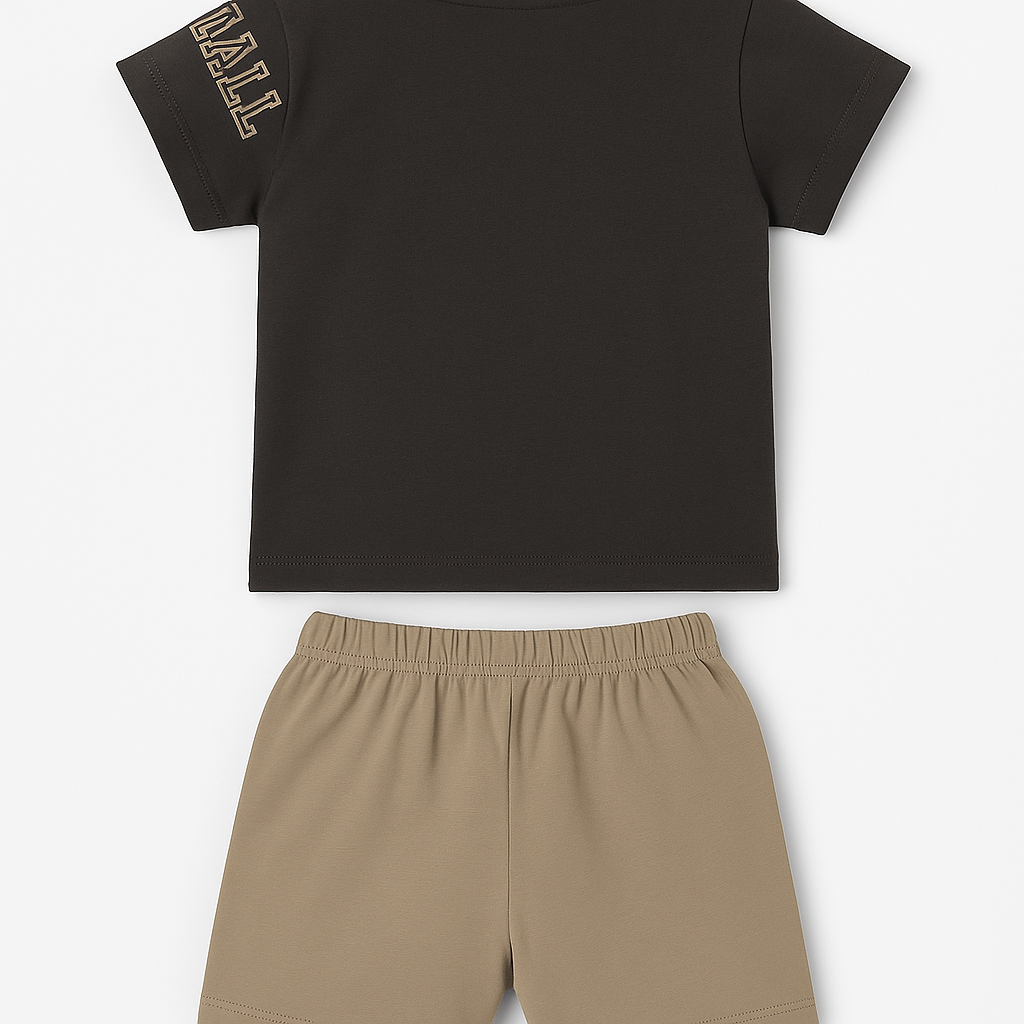 Cucumber Club Boys' Black & Gray New York Print Tee & Shorts Set