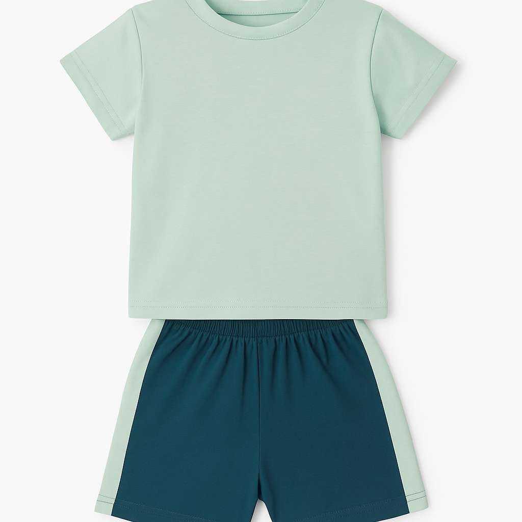 Cucumber Club Boys' Green Cartoon Print Tee & Shorts Set