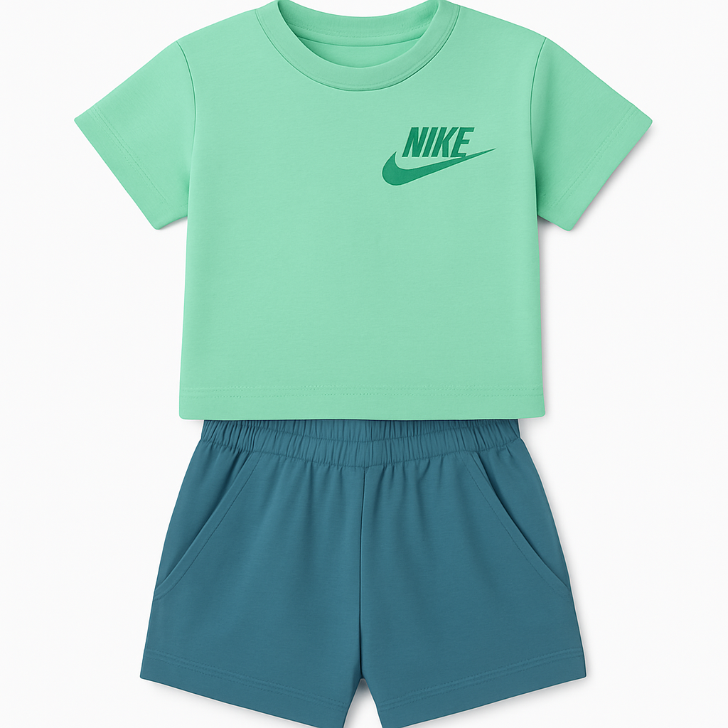 Unisex Green Cartoon Tee and Shorts Set - Cucu Cuddles