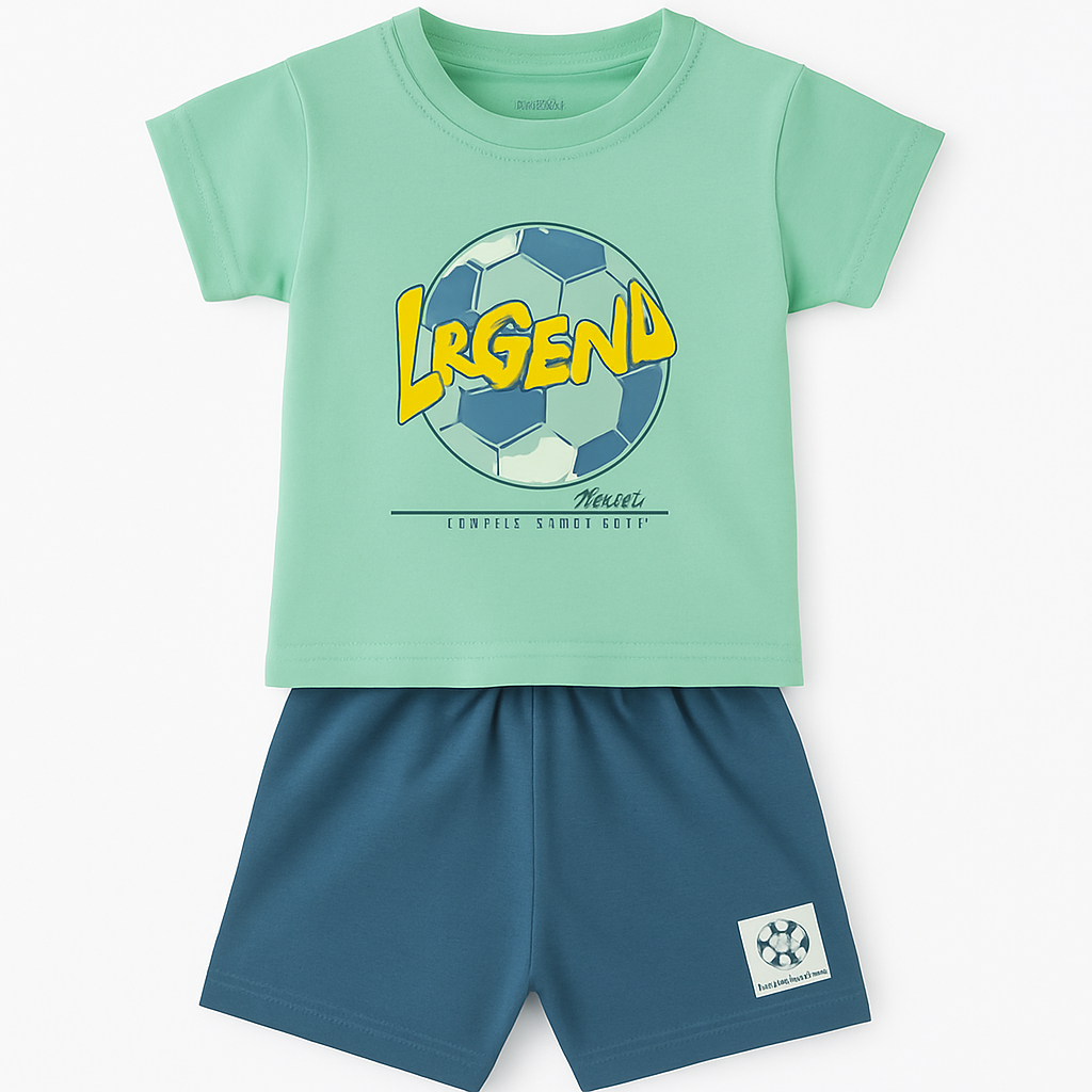 Unisex Green Cartoon Tee and Shorts Set - Cucu Cuddles