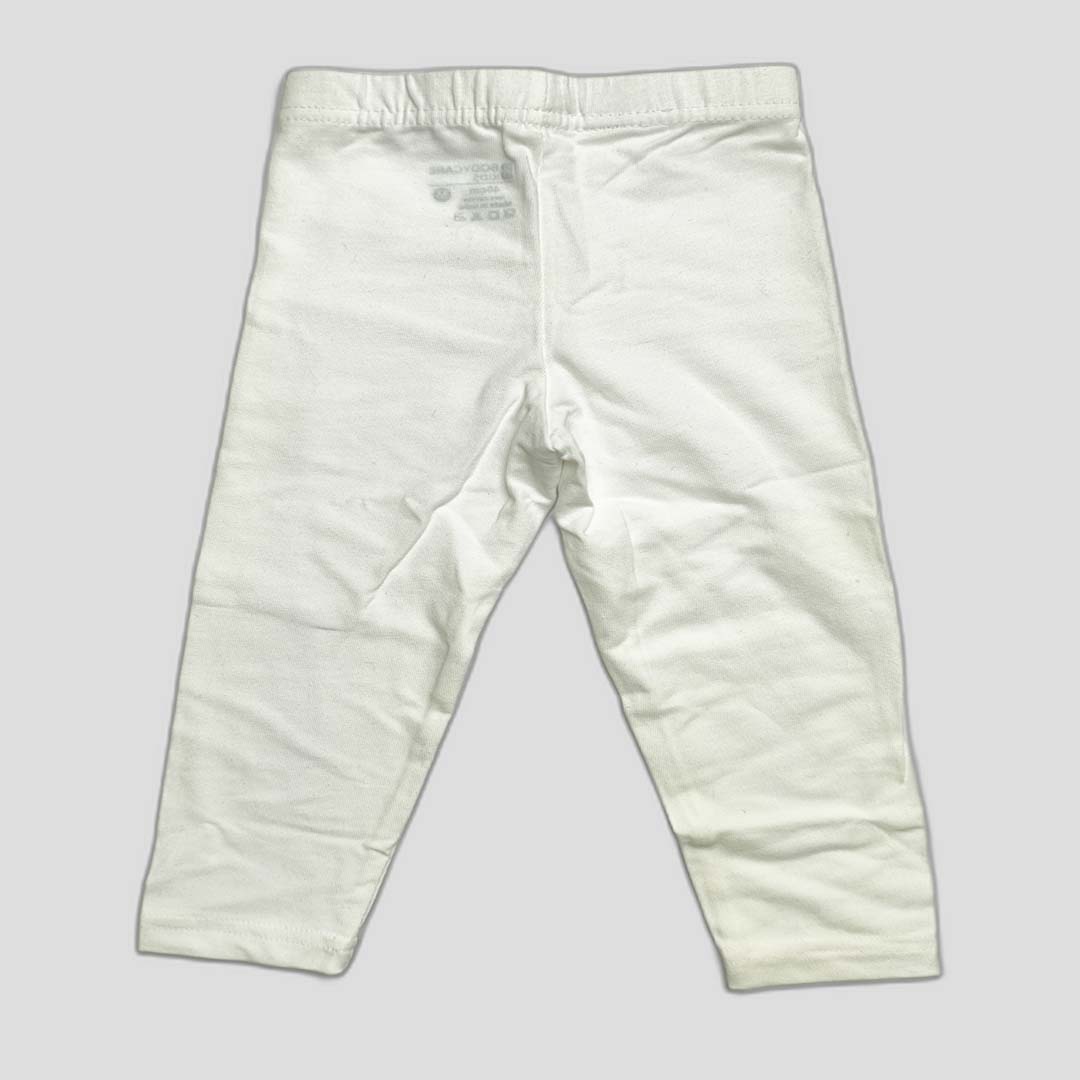 Girls' Classic White Cotton Leggings