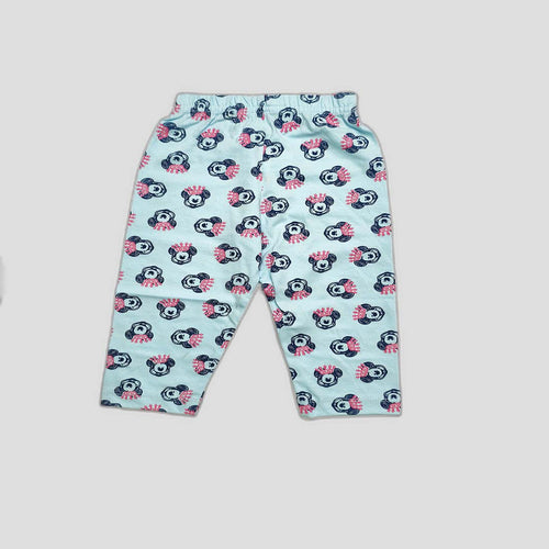 Blue Girls' Track Pants with Cute Bear Print
