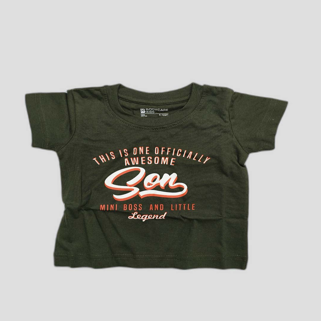 Boys Black T-Shirt – Awesome Son Mini Boss Design