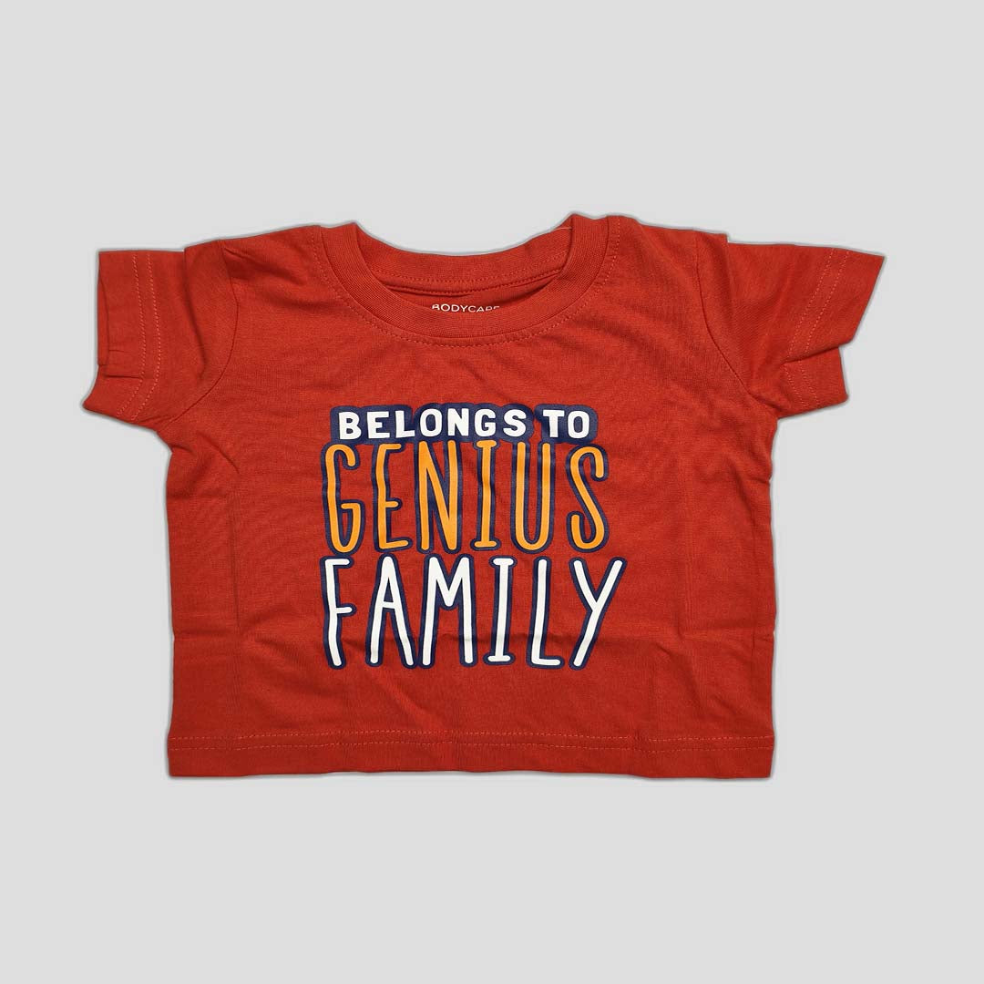 Boys Red T-Shirt – Belongs to Genius Family Print
