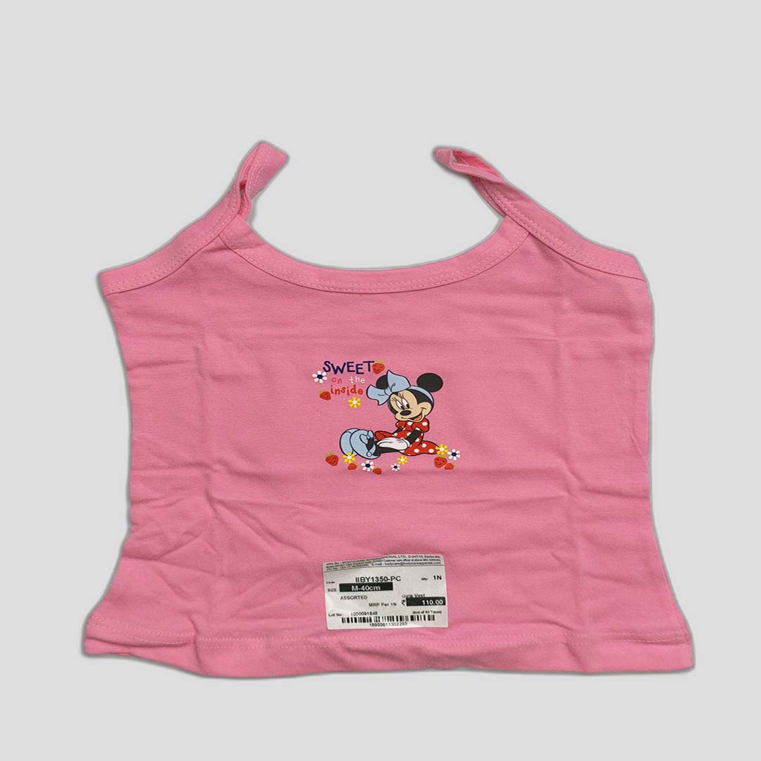 Girls Cartoon Print Cotton Vest - Assorted Colors
