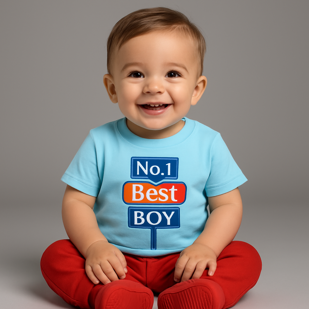 Sky Blue Boys T-Shirt – No.1 Best Boy Graphic Tee