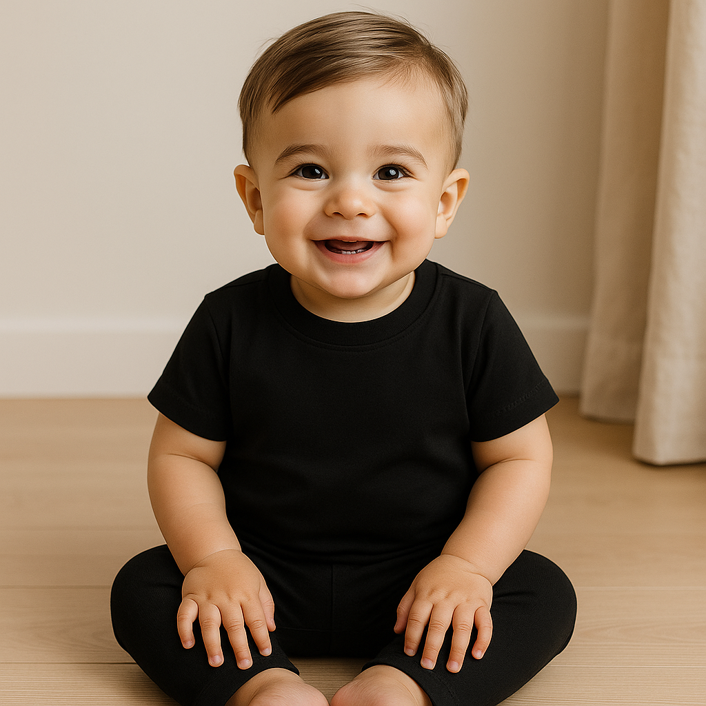 Unisex Classic Black T-Shirt for Boys & Girls