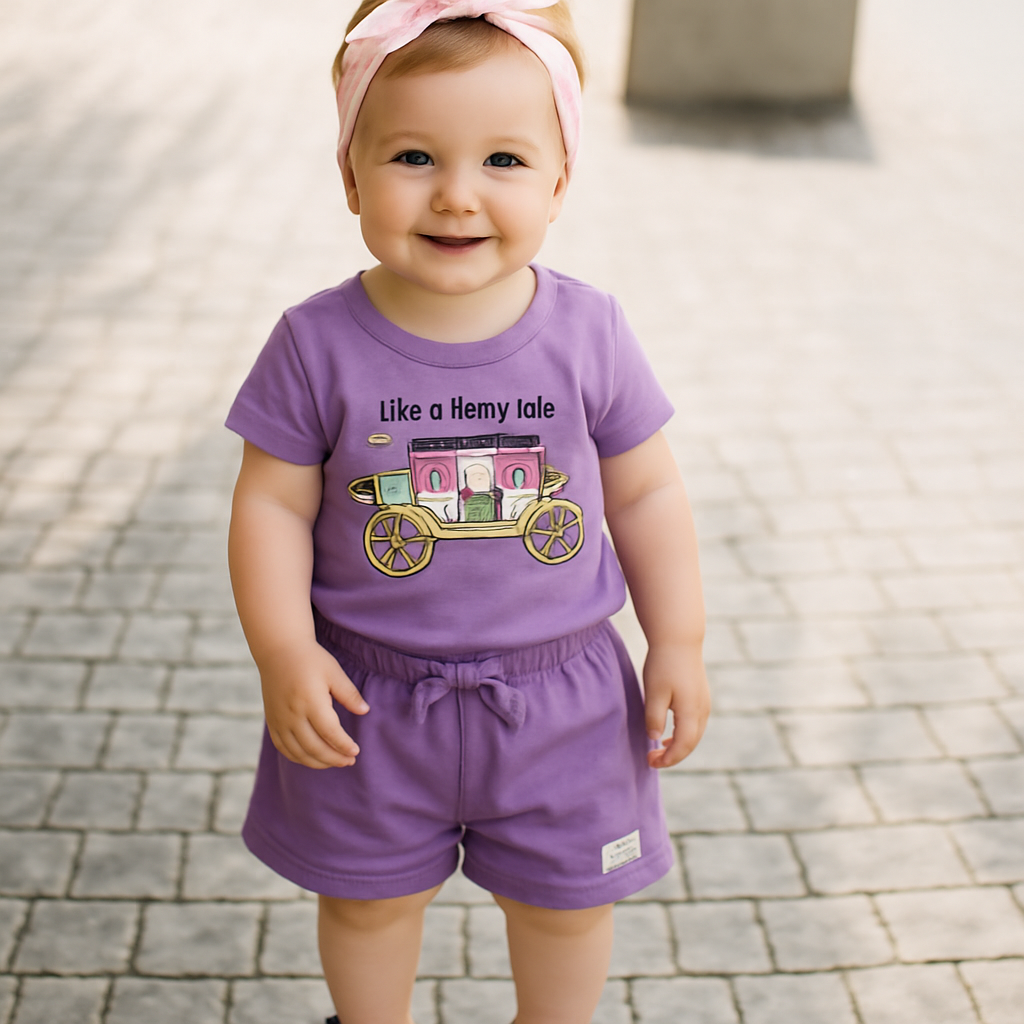 Cucu Cuddles Girls' Fairy Tale Purple Tee & Shorts Set