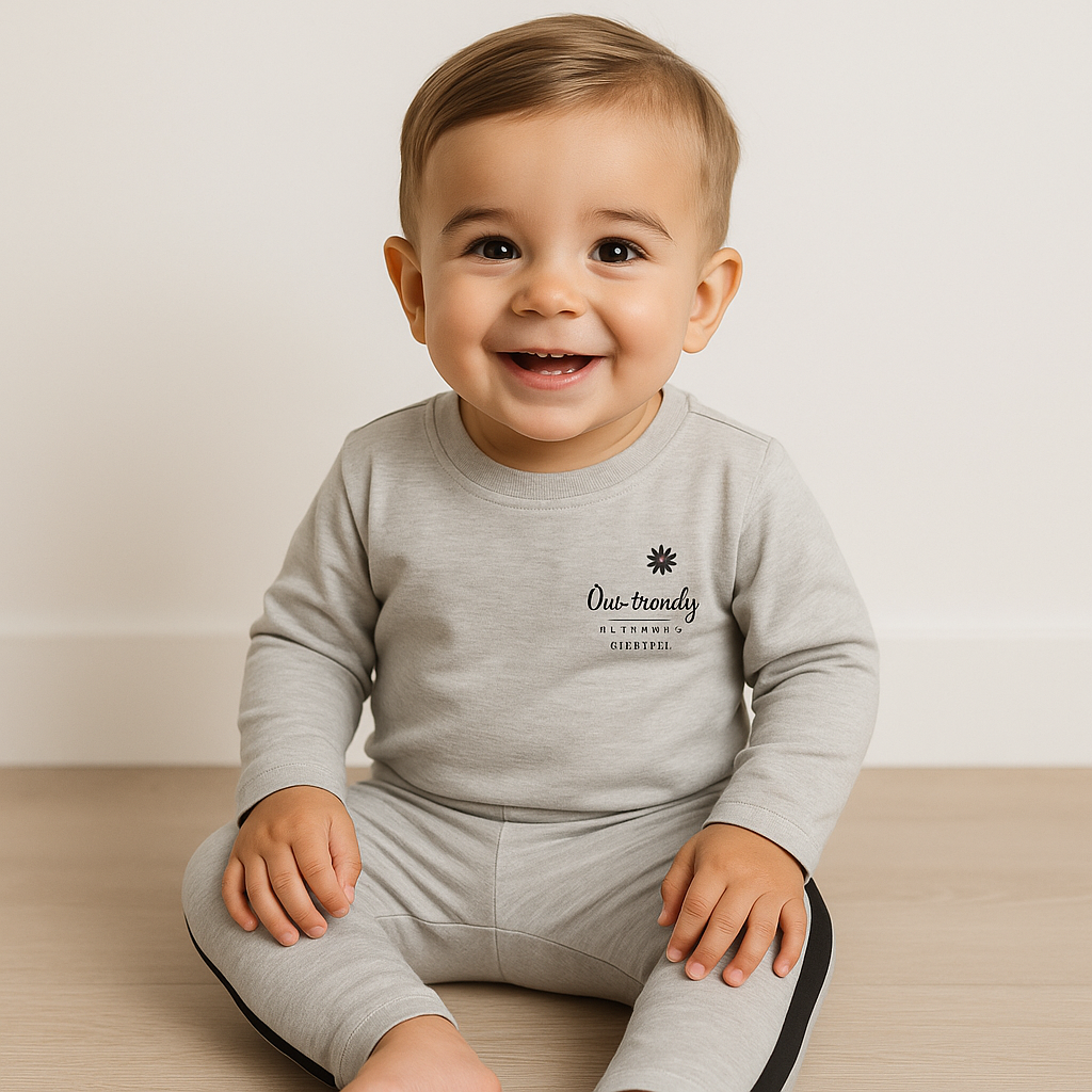 Boys Grey Track Pants with Side Stripe Detail