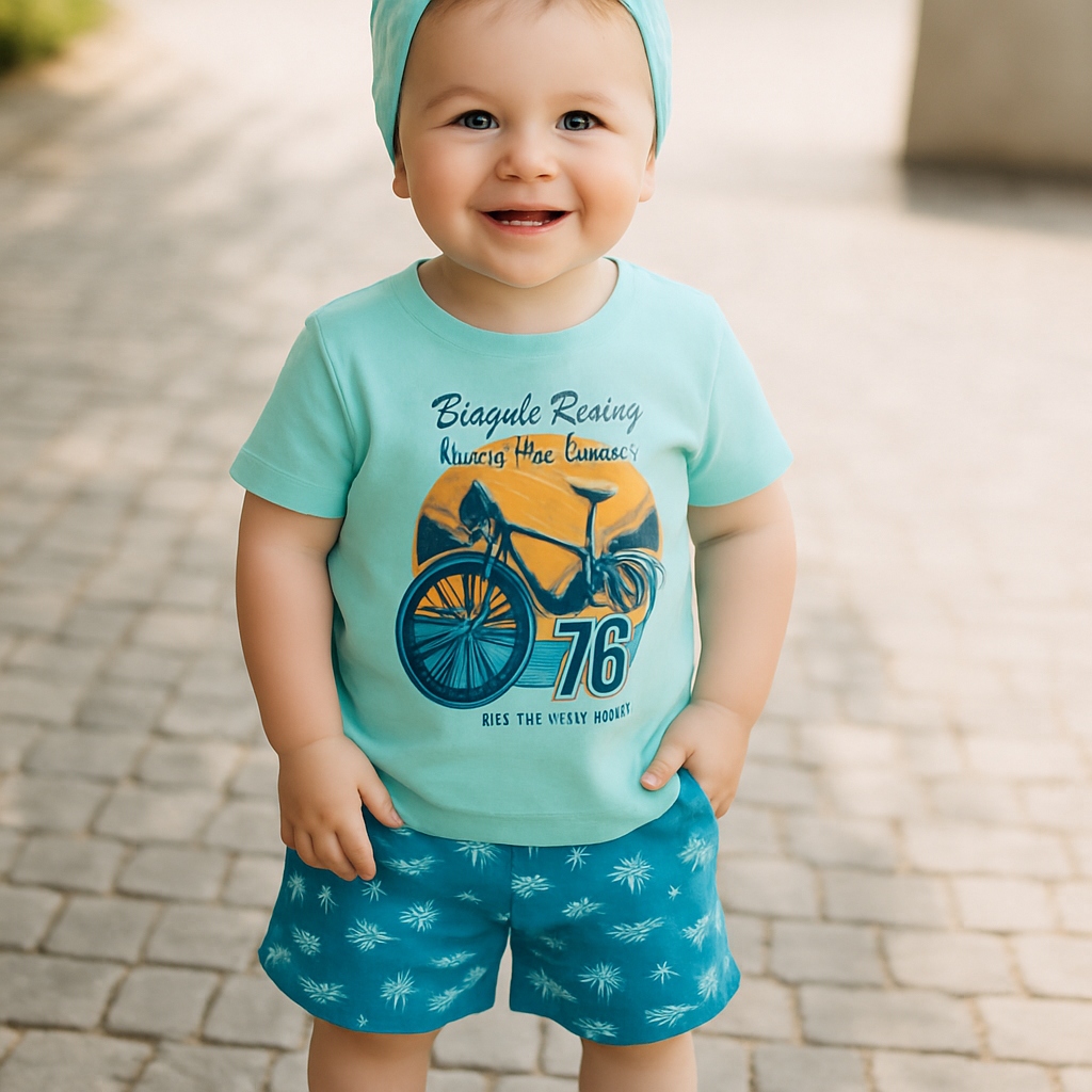 Unisex Cartoon Half-Sleeve Tee & Shorts Set - Cucumber Club