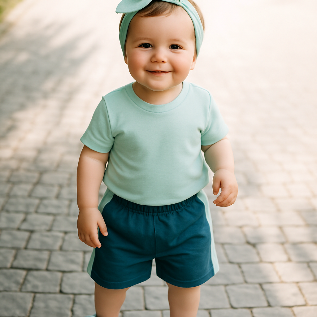 Cucumber Club Boys' Green Cartoon Print Tee & Shorts Set