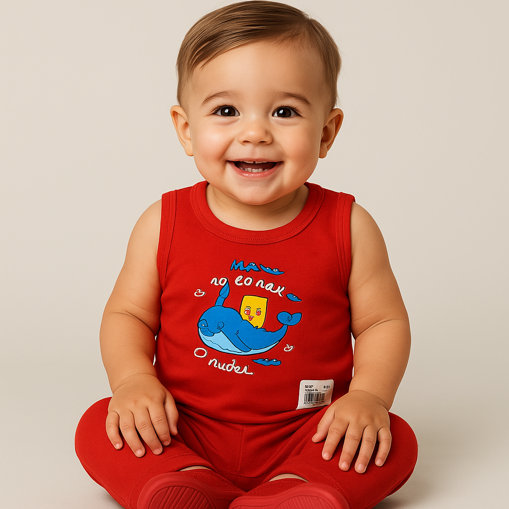 Unisex Kids Cotton Vests – Multicolour Pack, Fun Prints