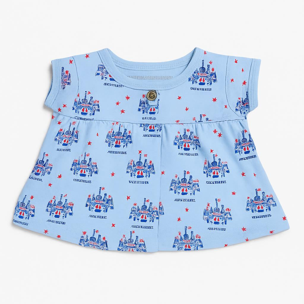 Adorable Printed Frock for Girls – Cute Animal & Princess Designs- Set of 3