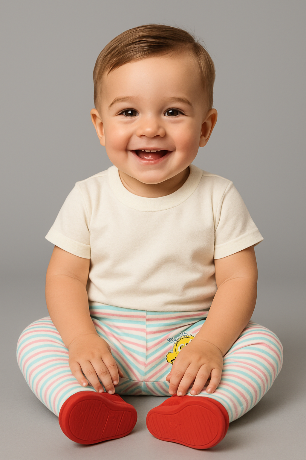 Unisex Striped Pyjama Pants – Cute Lion & Taxi Prints