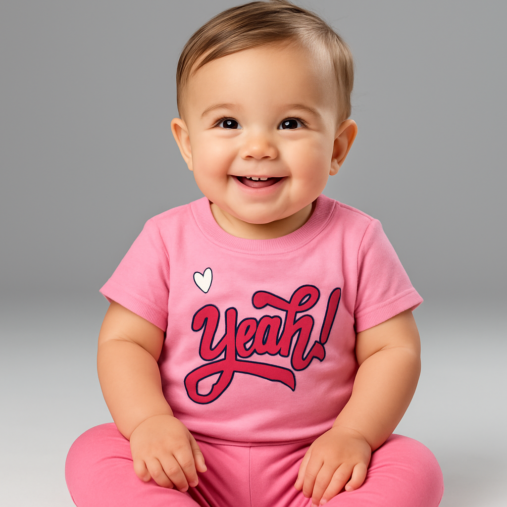 Girls' Classic Pink T-Shirt – Soft Cotton Short Sleeve