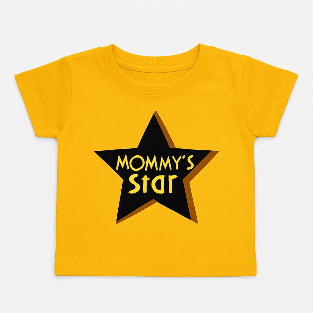 Boys Yellow Mommy's Star Graphic T-Shirt