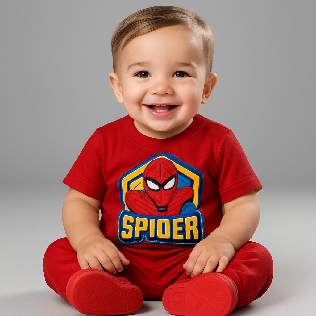 Boys Red Spiderman Graphic T-Shirt