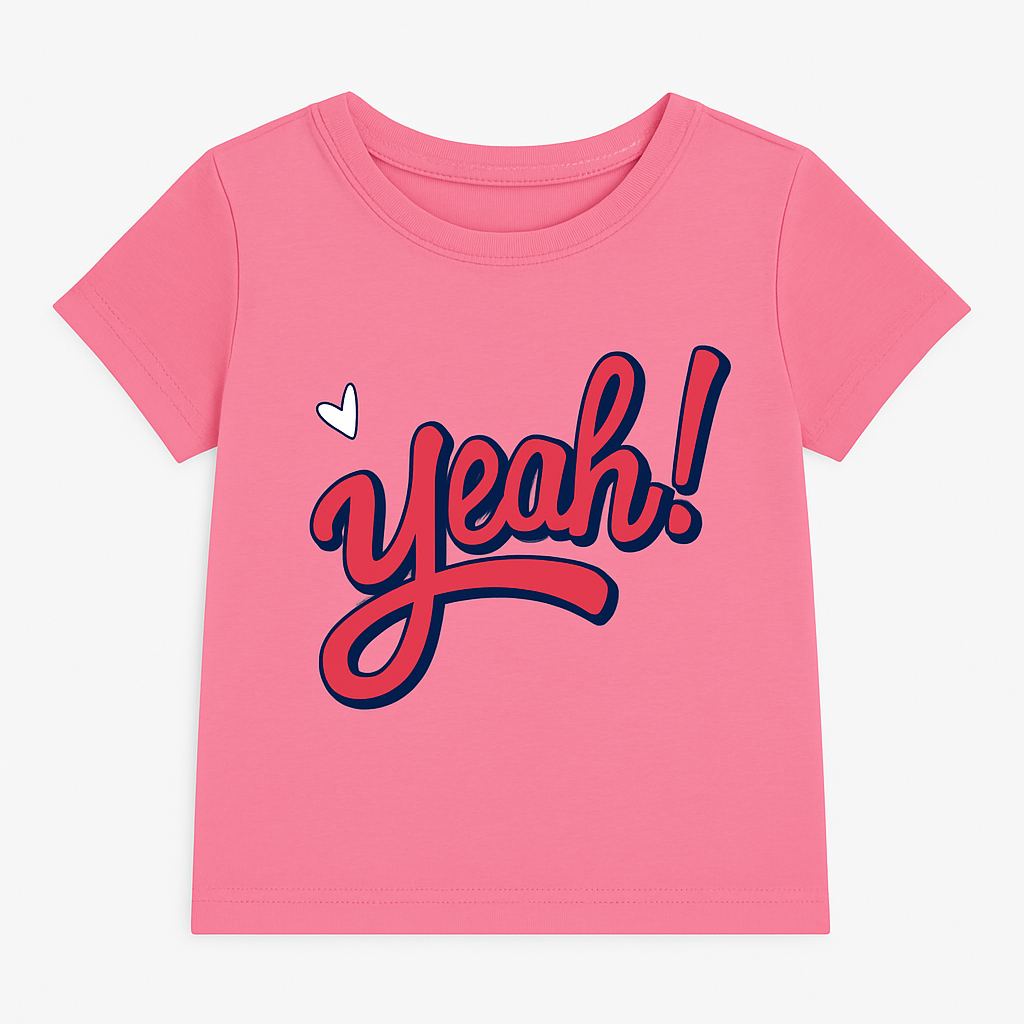 Girls' Classic Pink T-Shirt – Soft Cotton Short Sleeve