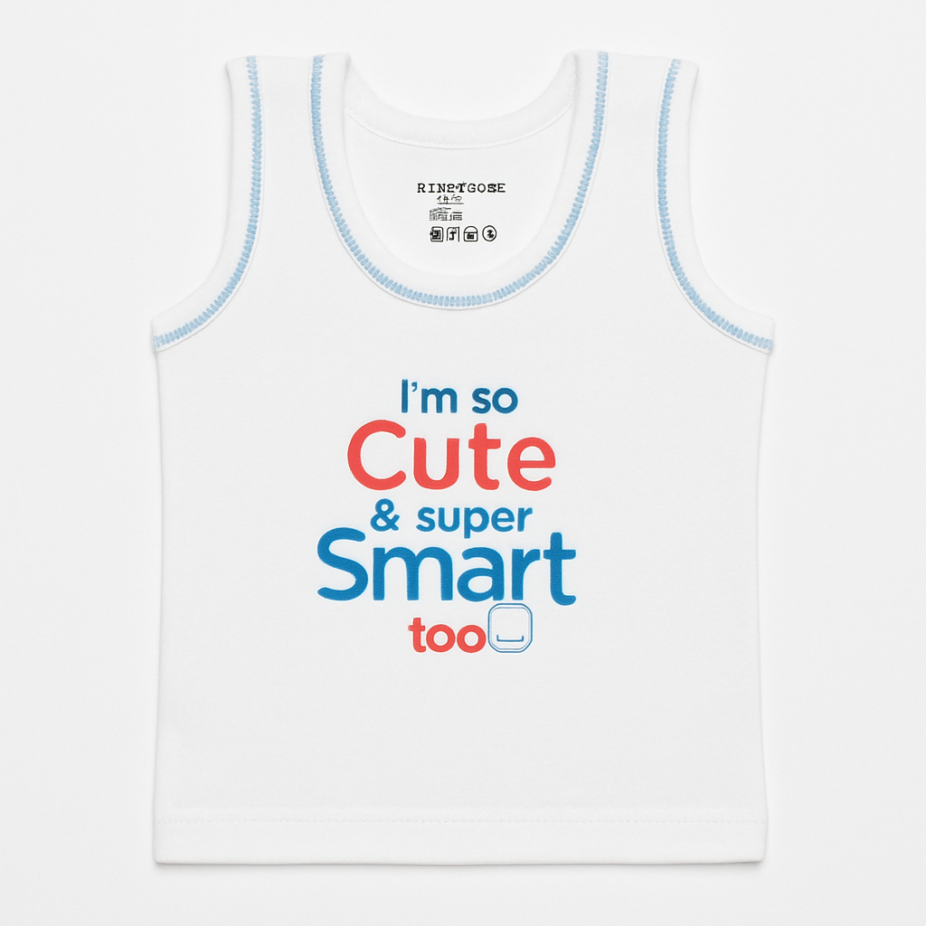 Unisex Kids Cotton Vests – Cute Dino & Space Print Pack