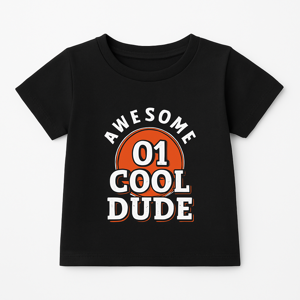 Boys Black 'Awesome Cool Dude' Graphic T-shirt