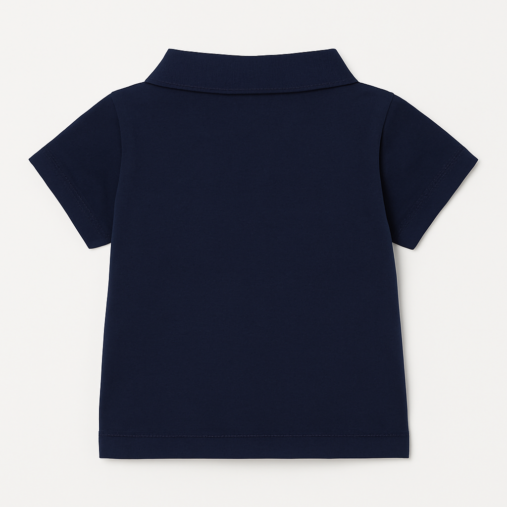 Boys Blue Polo T-Shirt with Colorful 'Sommer' Print