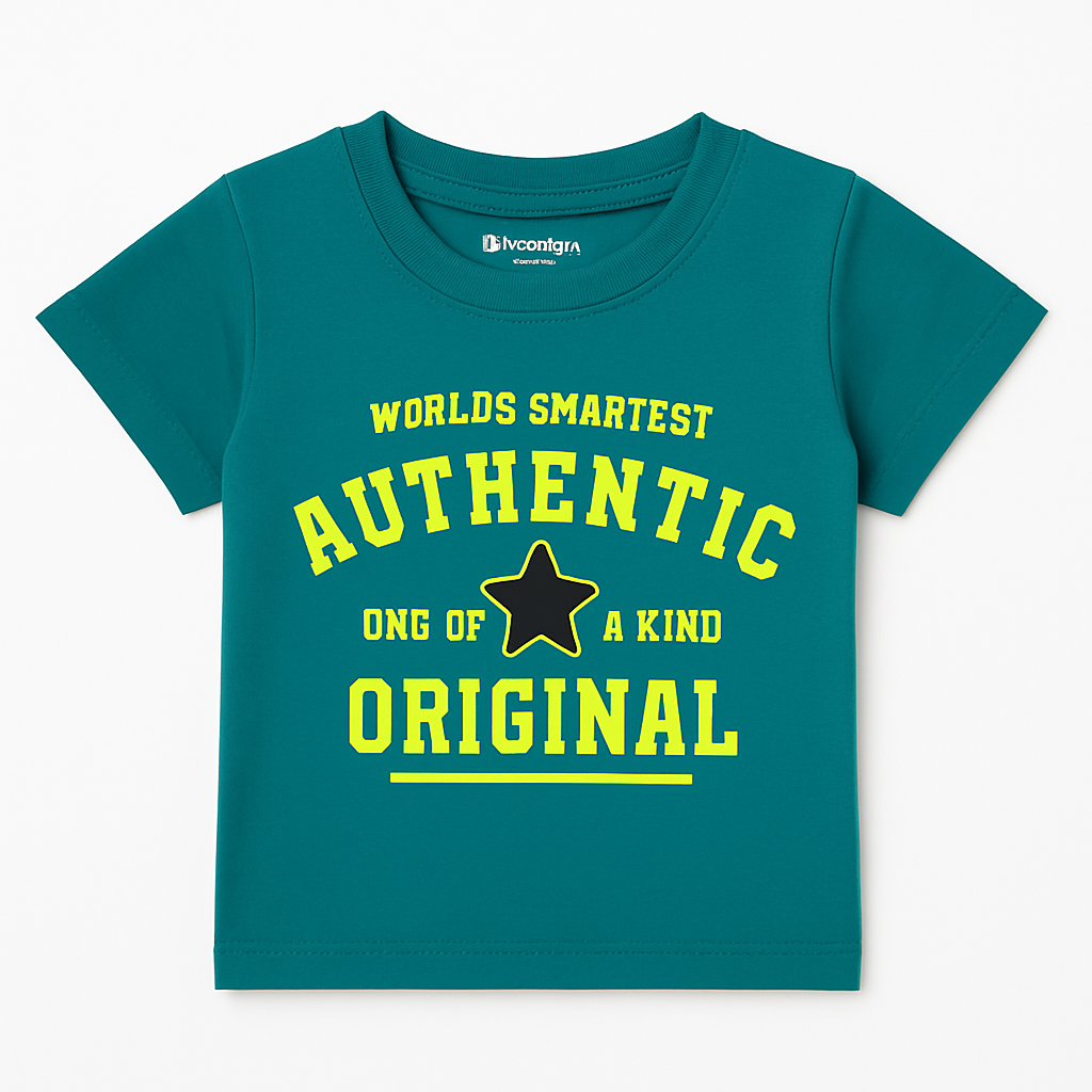 Boys Green "Authentic Original" Graphic T-Shirt