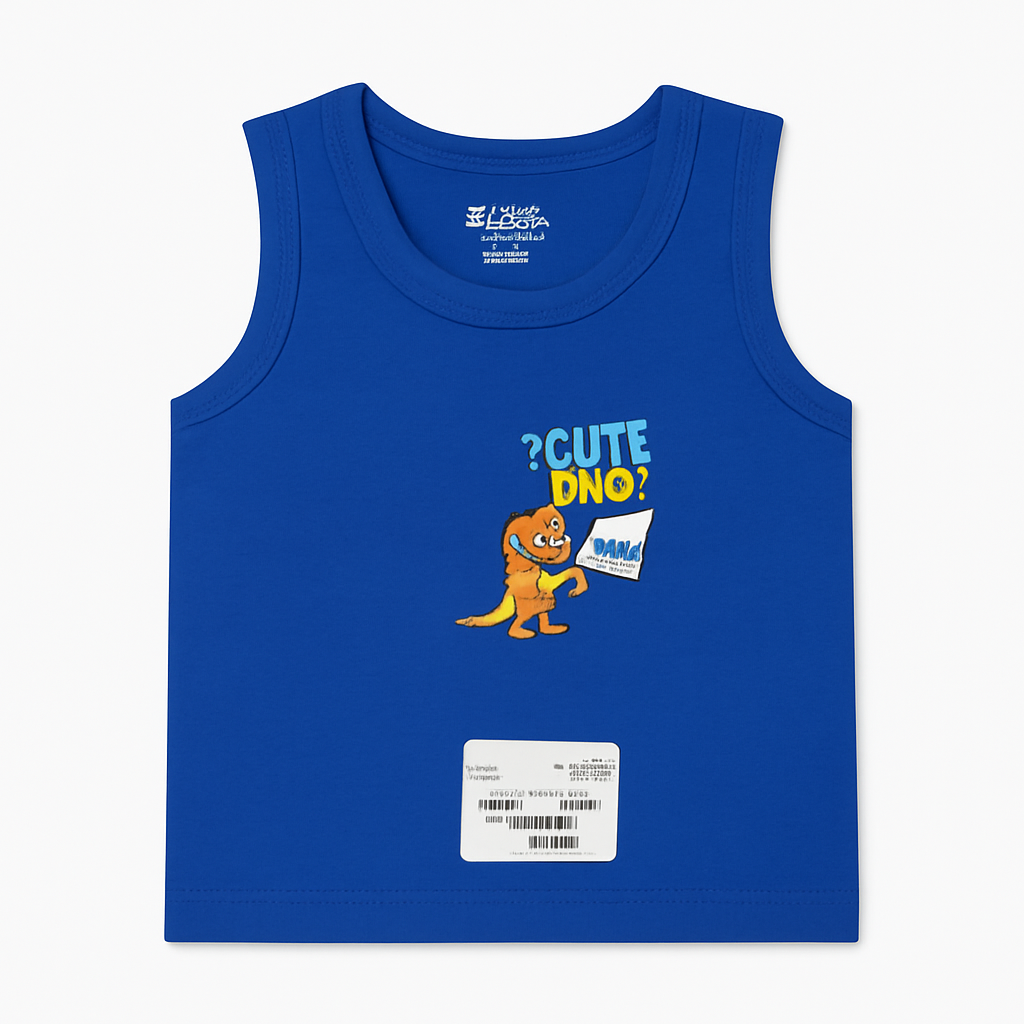 Unisex Kids Cotton Vests – Multicolour Pack, Fun Prints